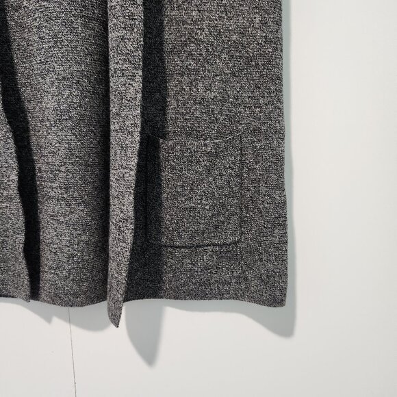 Talbots Open Front Sleeveless Sweater Vest Cardigan Black Gray Cotton - Medium - Picture 4 of 5